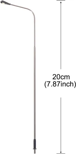 Vista 2 de MECCANIXITY Modelo ferroviario LED farol lámparas poste luces blancas 1/50 escala 7.9 in 7.87 pulgadas 3V, paquete de 4