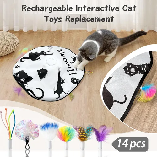 Vista 6 de ORSDA 14 piezas de juguetes interactivos de repuesto para gatos de interior con bolas de Mylar arrugadas, paquete multicolor para ejercicio