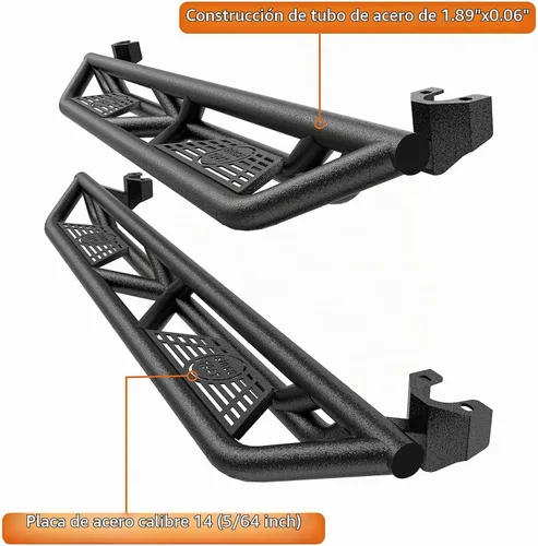 Vista 7 de Hooke Road Barras de Paso Lateral de Caída para 4 Puertas JK para Jeep Wrangler JKU 2007-2018 de 4 Puertas Solamente, Barra de Paso de Acero de Alta