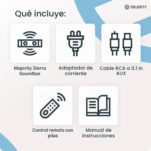 Vista 7 de Majority Barra de sonido Sierra Dolby Atmos para TV con Bluetooth 5.0 HDMI ARC, óptico, USB y AUX, paso HDR 4K 4 modos de ecualización Barra
