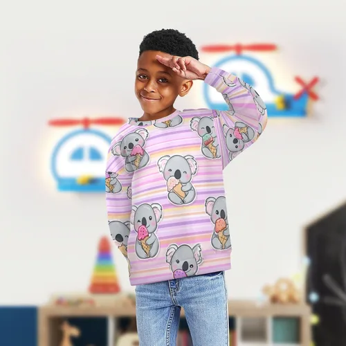 Vista 10 de Plaaee Sudadera de forro polar de manga larga con cuello redondo para niños o niñas, estampado de camiones monstruos, 4T