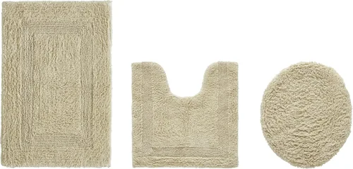 Vista 93 de Better Trends - Juego de 2 alfombras de baño 100% algodón, extra suaves, con borlas, de 17" x 24", alfombra de baño superabsorbente y reversible