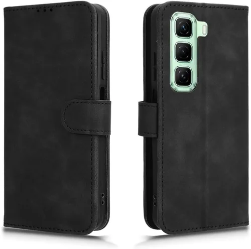 Vista 2 de Phone FILP Case Wallet Case Compatible with Infinix Hot 50 5G Case with Card Holder,Flip Case PU Leather Phone Wallet Case with Wrist Strap Black