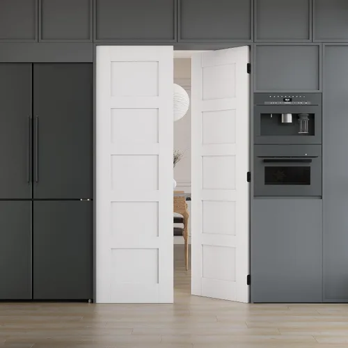 Vista 20 de WINSTELLAR - 1 panel estilo coctelera de 18 x 80 pulgadas, losa blanca imprimada para puerta interior de núcleo sólido, puerta de dormitorio