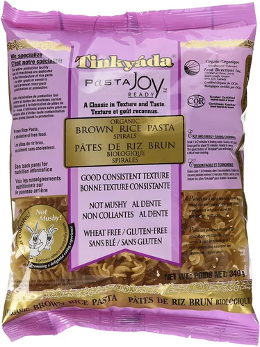 Vista 9 de Tinkyada Pasta orgánica de espirales de arroz integral, 12 onzas