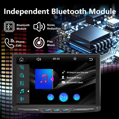 Vista 5 de Estéreo inalámbrico para automóvil de 10.1 pulgadas, desmontable y ajustable, Apple Carplay y Android Auto con pantalla táctil IPS de 1280 x 800