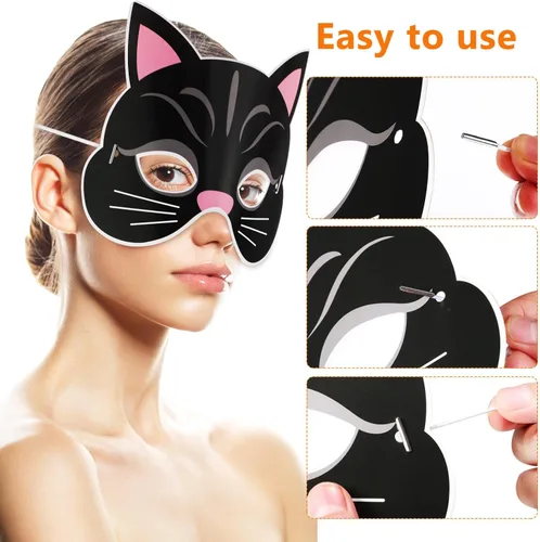 Vista 7 de PRETYZOOM Máscaras de Halloween, 9 unidades, máscaras de papel para adultos, banda elástica ajustable, máscara ligera para festivales, fiestas