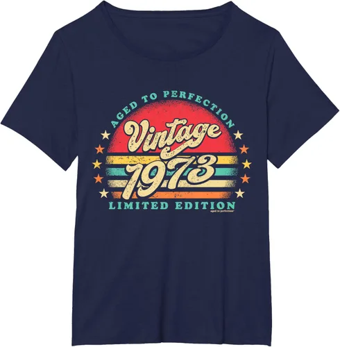 Vista 17 de Camiseta retro de 50 cumpleaños de 1973 de edad a la perfección nacido en los años 70, Negro