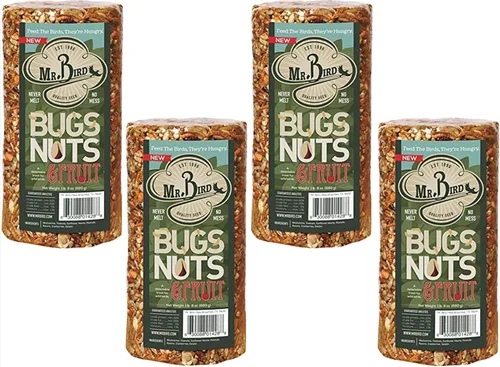 Vista 3 de Mr Bird's Bugs - Bloque cilíndrico de frutos secos y frutas, 24 onzas