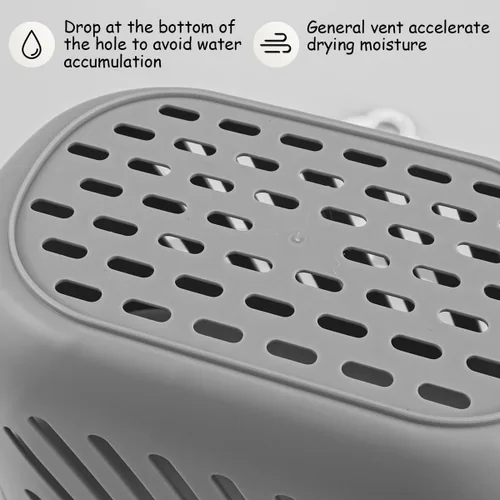 Vista 3 de Cesta colgante de ducha de plástico, organizador de ducha colgante con gancho, organizador de cocina portátil, cesta de almacenamiento para baño