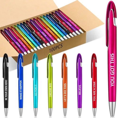 Vista 13 de Lincia 100 piezas de bolígrafos con versículos bíblicos, lote de bolígrafos retráctiles de punta media con tinta negra, regalos de inspiración