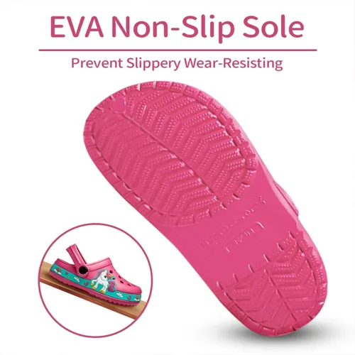 Vista 4 de OHSNMAKSL Pantuflas tipo zueco para niños, sandalias de jardín, zapatos de agua, zapatillas de deporte de dibujos animados para niños y niñas