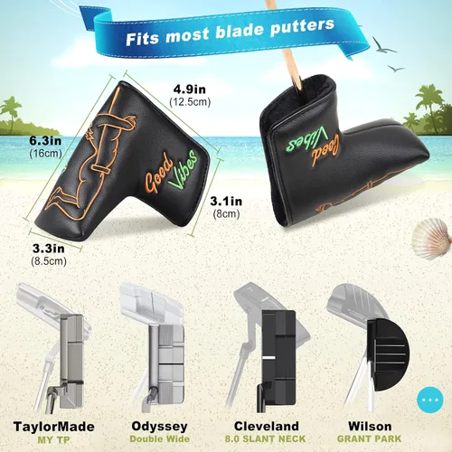 Vista 3 de Craftsman Golf Blade Putter Headcover Imán Cierre magnético Divertido Animal Diverso Diseño para su elección