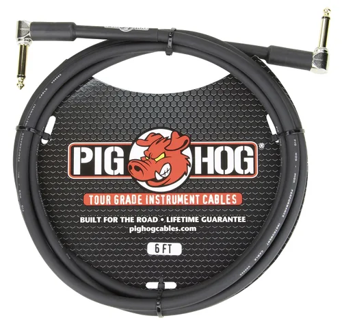 Vista 2 de Pig Hog PH1RR - Cable de instrumento de guitarra de alto rendimiento, 0.315 in, 1/4 pulgadas, 1 pie