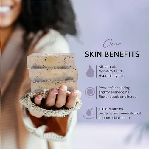 Vista 4 de Pifito Base de jabón transparente para derretir y verter (2 libras) │ Base de jabón de glicerina 100% natural prémium │ Suministros de lujo