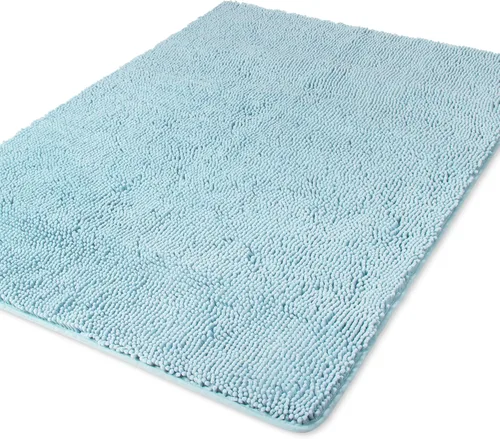 Vista 108 de Yeaban Alfombra de pasillo de baño de 24 x 72 pulgadas, antideslizante, alfombra de baño larga de felpilla gruesa, absorbente y lavable, alfombra
