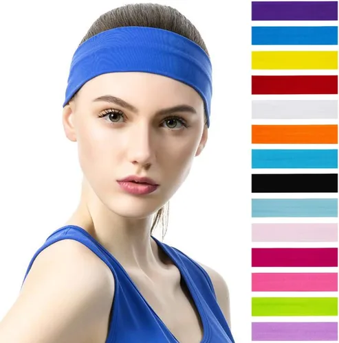 Vista 8 de 14 diademas de yoga, coloridas diademas deportivas de algodón, banda elástica de moda para mujeres, hombres, niñas, deportes, pilates, fitness