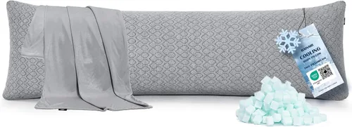 Vista 10 de Rainmr Almohada de Espuma Viscoelástica Gruesa para el Cuerpo - Almohada Completa para Dormir de Lado - con Funda de Almohada de Enfriamiento Gris