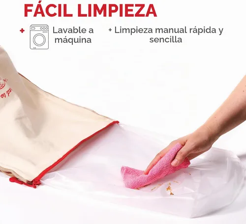 Vista 5 de KNEADACE Bolsas de Pan Reutilizables para Pan Casero - Elegante Almacenamiento de Pan de Masa Madre con Diseño de Tapa Enrollable, 100% Algodón