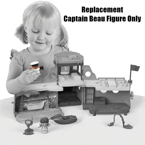 Vista 5 de Figura de repuesto del Capitán Beau con prismáticos para Fisher-Price Little People Travel Together Friend Ship Playset - FHD92