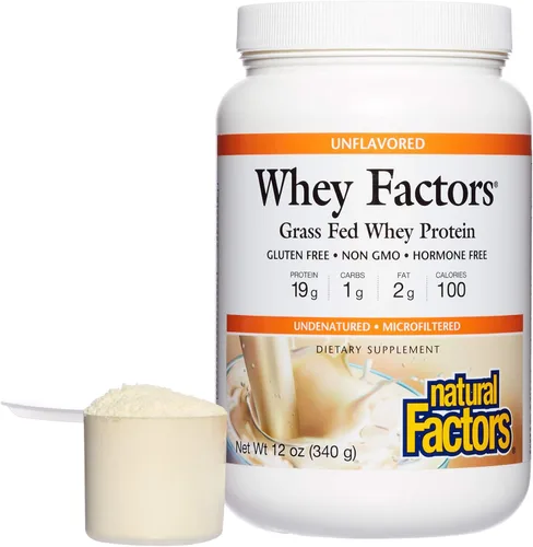 Vista 12 de Natural Factors Whey Factors, Grass Fed Whey Protein Concentrate, Aids Muscle Development and Immune Health, Double Chocolate, 2 lb