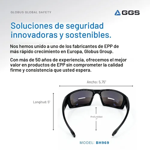 Vista 8 de Bullhead Safety Dorado - Lentes de seguridad con doble lente, ANSI Z87+, lentes de luz azul con protección contra la luz UV y revestimiento marco