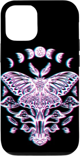 Vista 27 de Funda Glitch para iPhone 15 Glitch Lunar Moth Fases Cristales Setas