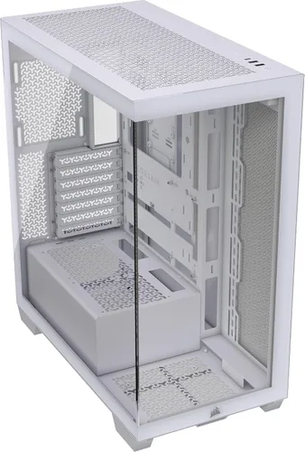 Vista 8 de CORSAIR Carcasa para PC ATX de media torre 3500X, vidrio templado panorámico, compatible con placa base de conexión inversa, no incluye Negro