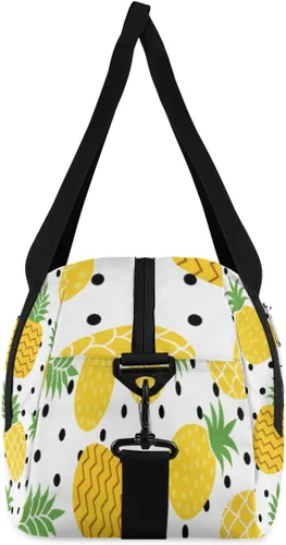 Vista 6 de Bolsa de lona personalizada para niños, patrón de flor de arándano y fresa, bolsa de gimnasio deportiva personalizada para niños y niñas, bolsas