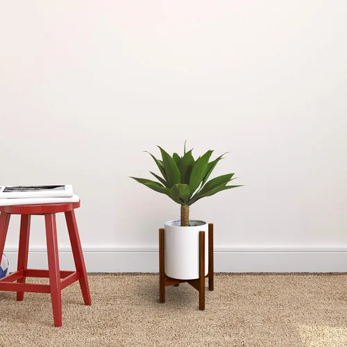 Vista 2 de Casual Home Mid-Century - Soporte de exhibición de madera moderno, para plantas de hasta 10 pulgadas, planta y maceta no incluidas, caoba antigua