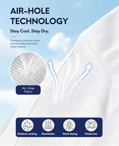 Vista 3 de Haimont Men's Long Sleeve Quick-Dry Performance Polo Shirt 3-Manga larga.