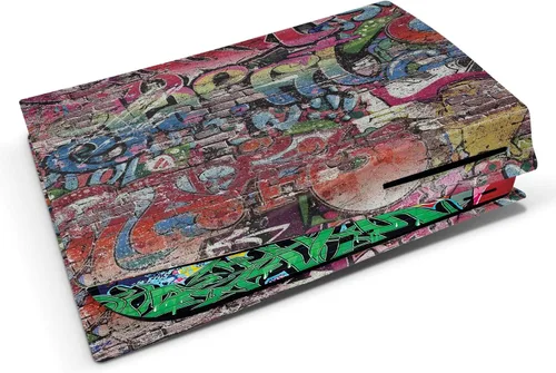 Vista 3 de GNG PS5 - Calcomanía de vinilo para consola digital con diseño de graffiti + 2 fundas para controladores