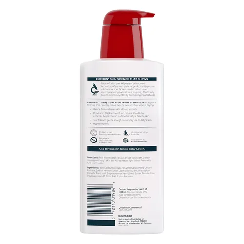 Vista 6 de Eucerin Champú para bebés sin perfume y gel de baño, hipoalergénico
