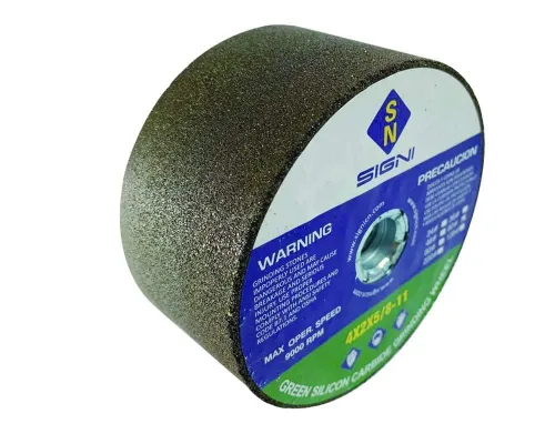 Vista 10 de SIGNI Piedra de amolar verde de 4 pulgadas con rosca 5/8-11 (grano 24)