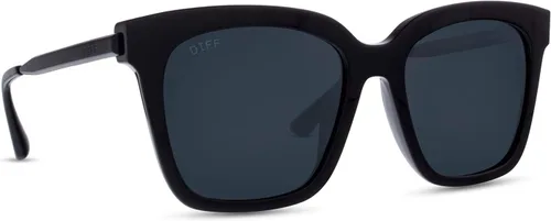 Vista 7 de DIFF Bella Designer Oversized Square Sunglasses for Women UV400 Polarized Protection Black Frame