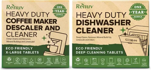 Vista 9 de Renuv Tabletas Limpiadoras y Descalcificadoras para Cafetera, 12 Usos para Keurig, Ninja, Breville, Delonghi, Nespresso, Miele, Jura, Mr Coffee