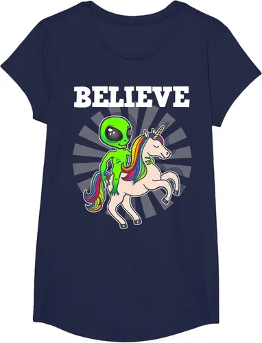 Vista 33 de Believe Space Alien Riding Unicorn - Camiseta de regalo divertida, Negro, S