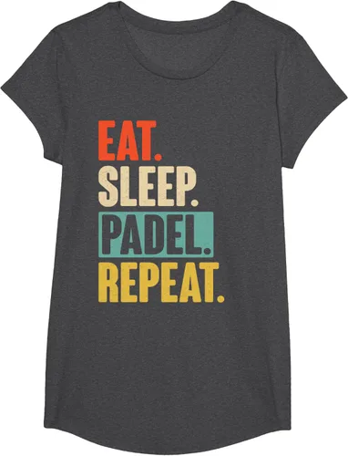 Vista 43 de Eat Sleep Padel Repeat - Camiseta de pádel retro vintage, Negro
