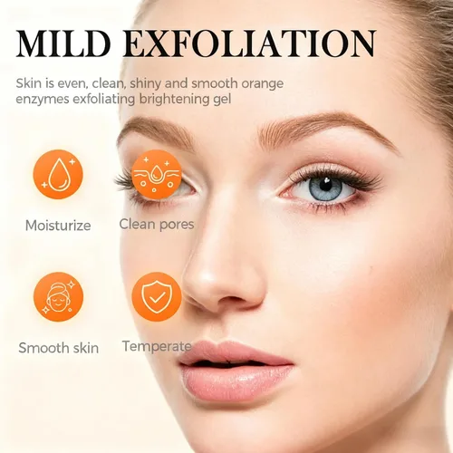 Vista 4 de Gel exfoliante naranja para cara y cuerpo, exfoliante 2025, limpieza profunda de los poros, elimina puntos negros e hidrata la piel, todo