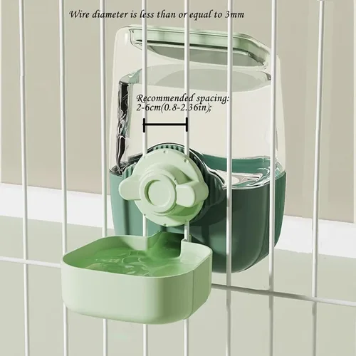 Vista 9 de Comederos automáticos colgantes para perros y gatos, comedero automático para conejos sin goteo, juego de cuencos de alimentación de jaula