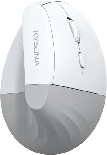 Vista 9 de KYSONA EM18 - Ratón vertical ergonómico inalámbrico, diseño Ergo, mouse inalámbrico Bluetooth para manos medianas, clic silencioso, DPI ajustable