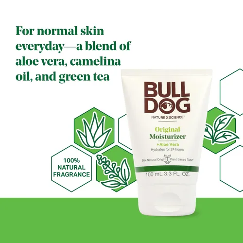 Vista 2 de Crema facial hidratante original Bulldog Mens Skincare and Grooming, 3.3 onzas líquidas