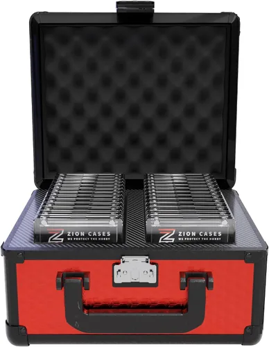 Vista 7 de Zion Cases Slab Case; 2 Row Graded Card Case; Fits PSA, BGS, HGA, CSG Slabs; Ideal Travel Storage Solution; Black Diamond