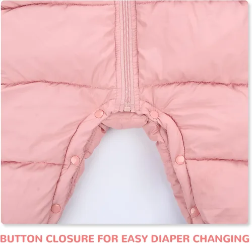 Vista 5 de Traje de nieve para bebé, chaqueta de invierno para bebés, ropa de nieve para niñas pequeñas de 0 a 24 meses