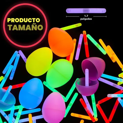 Vista 6 de JOYIN 100 Mini Varillas Luminosas (1.7"), 8 Colores, Brillan en la Oscuridad para Huevos de Pascua, Recuerdos de Fiesta, Paquete de Relleno