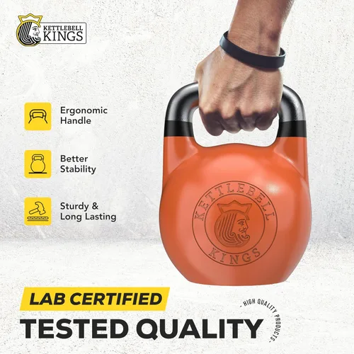Vista 5 de Kettlebell Kings Pesas rusas de competición (mango de 1.378 in) 17.6-105.8 lbs Pesas de mano Equipo de gimnasio de entrenamiento