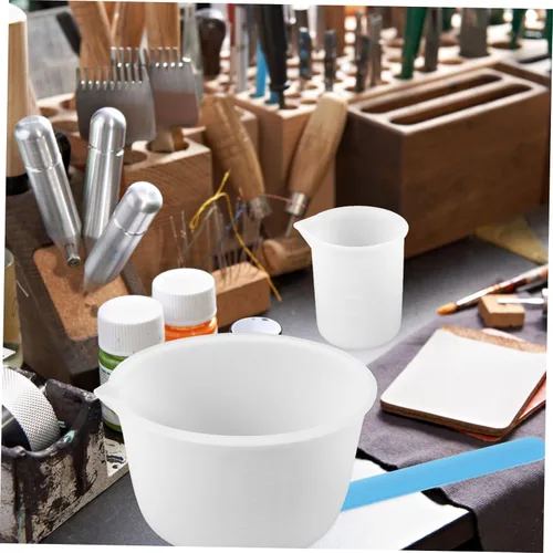Vista 2 de TEHAUX 2 juegos de moldes de silicona kits de resina moldes para resina silicona taza medidora moldes de resina tazas medidores de resina
