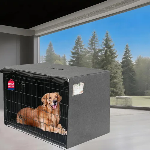 Vista 13 de HiCaptain Funda para Jaula de Perro 24.0" L x 18.0" A x 20.0" Al con Malla Transpirable, Funda para Perrera Duradera Heavy Duty, Paneles con Doble