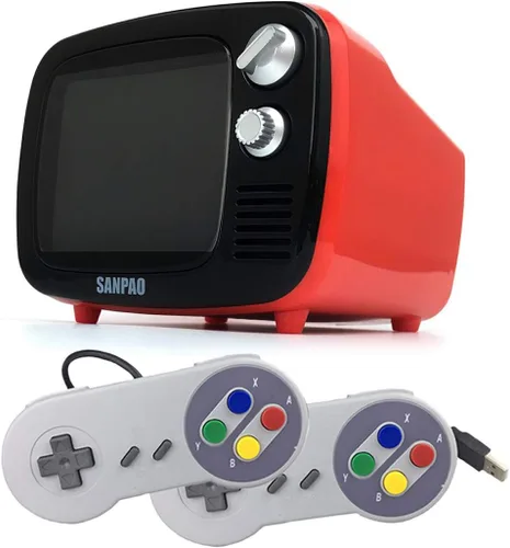 Vista 10 de Mini Retro TV Handheld 3.5-Inch Video Game Console Watch TV Built-in Android 7.1 System WiFi Version (1 of SFC Wireless Gamepad)
