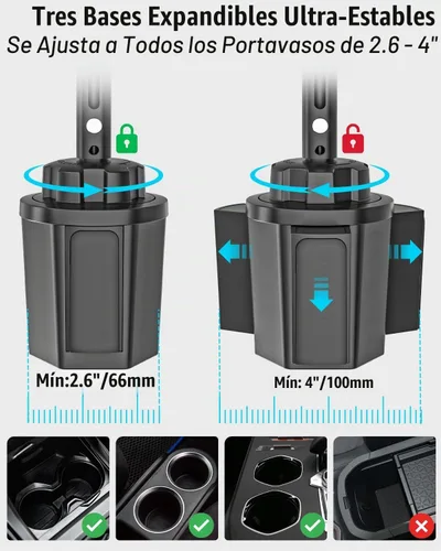 Vista 4 de Soporte de aluminio para tablet de automóvil, [altura ajustable de 16 pulgadas] [compatible con funda gruesa] Soporte resistente para tablet